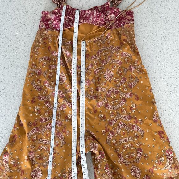 New Free People Bali Albright Boho Paisley Jumpsuit In Gold Combo M - Picture 13 of 16